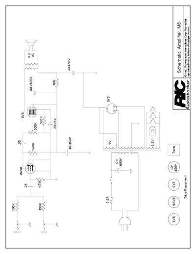 Rickenbacker M8 Schematic Diagram Amplifier (1997) - pag. 1